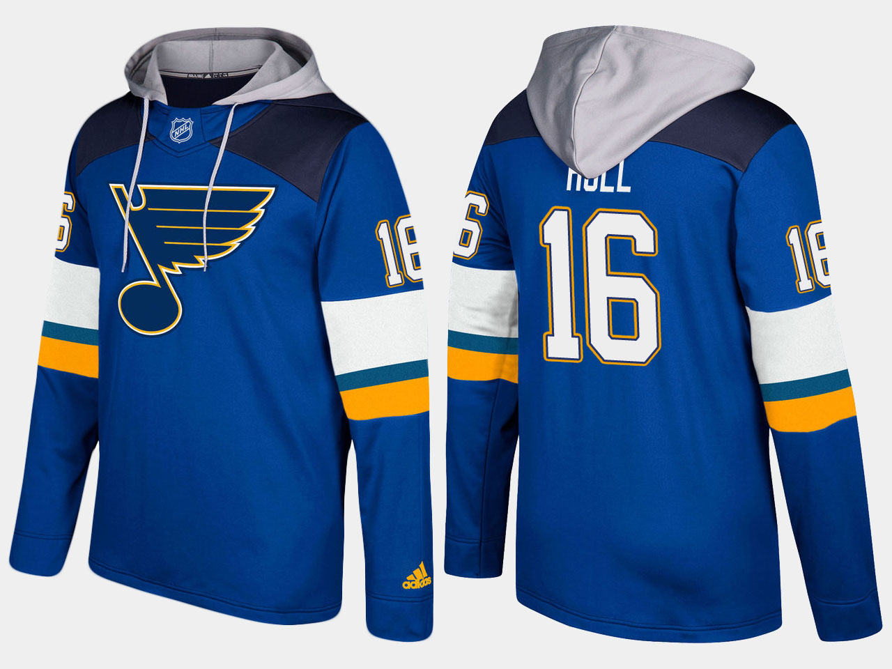 Men NHL St.Louis blues retired 16 brett hull blue hoodie